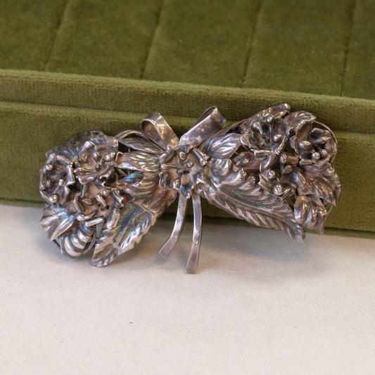 Vintage Hobe Sterling Bow Brooch 1950s
