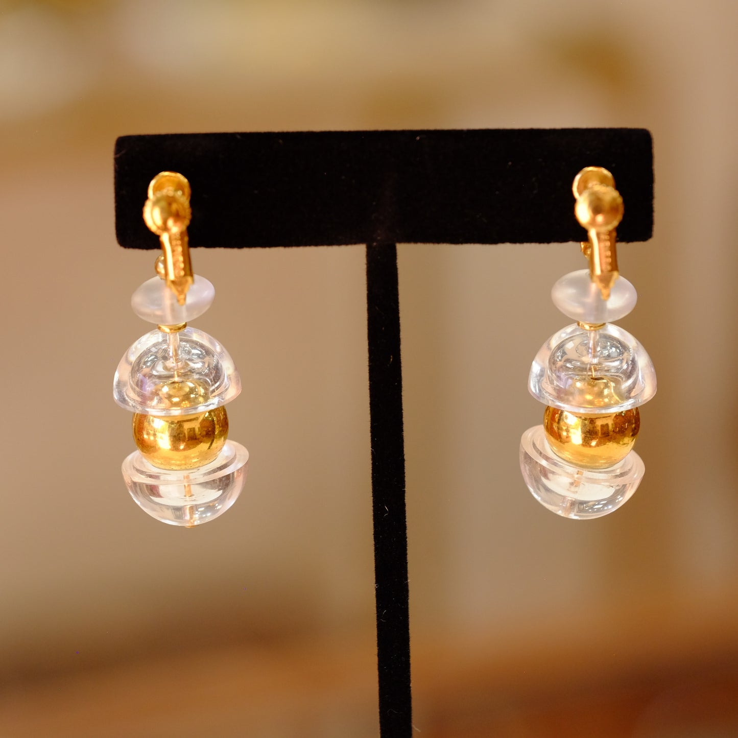 Napier Dangle Earrings with Plastic Disks