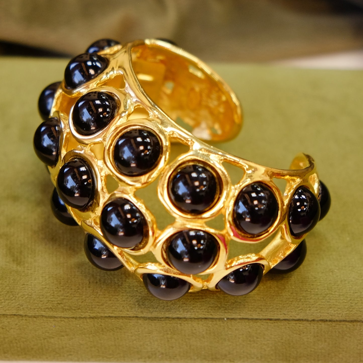 Kenneth Jay Lane Designer Black Cuff