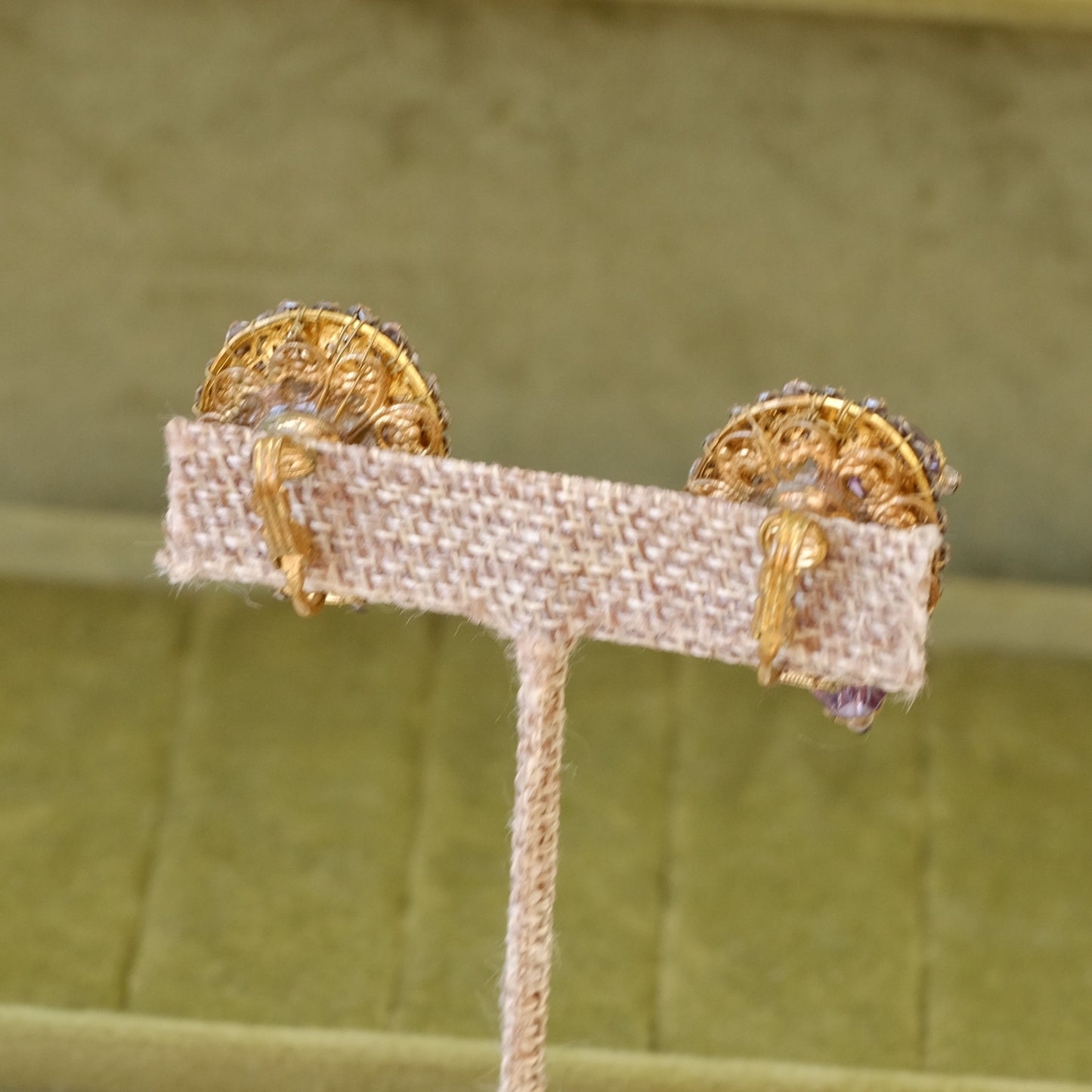 Vintage Purple Dangle Earrings 1960s