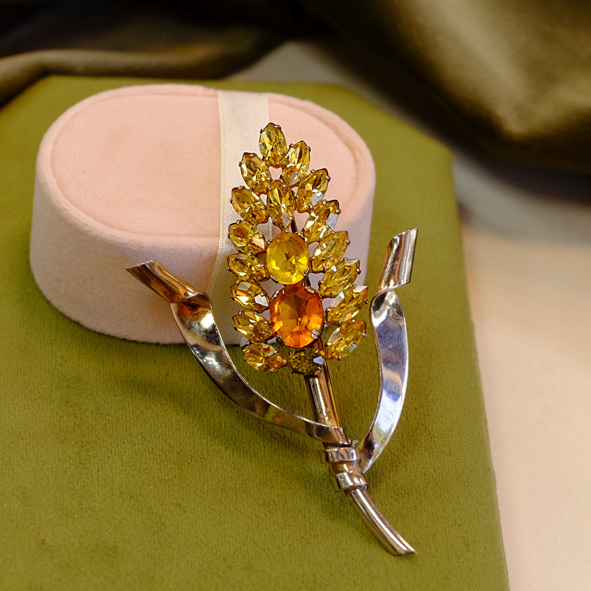 Sterling Amber Brooch