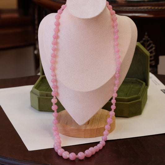 Miriam Haskell Pink Glass Necklace 1970s