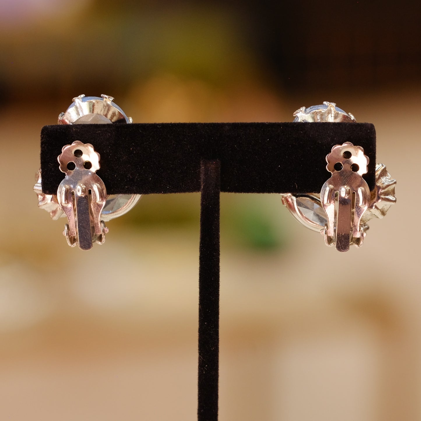Blue, Lime & Pink Rhinestone Earrings