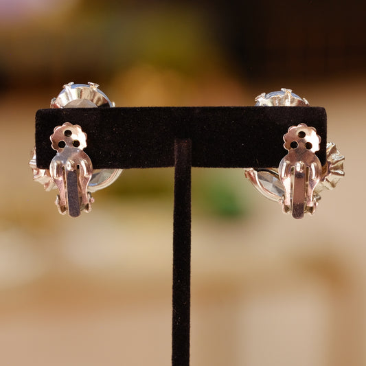 Blue, Lime & Pink Rhinestone Earrings