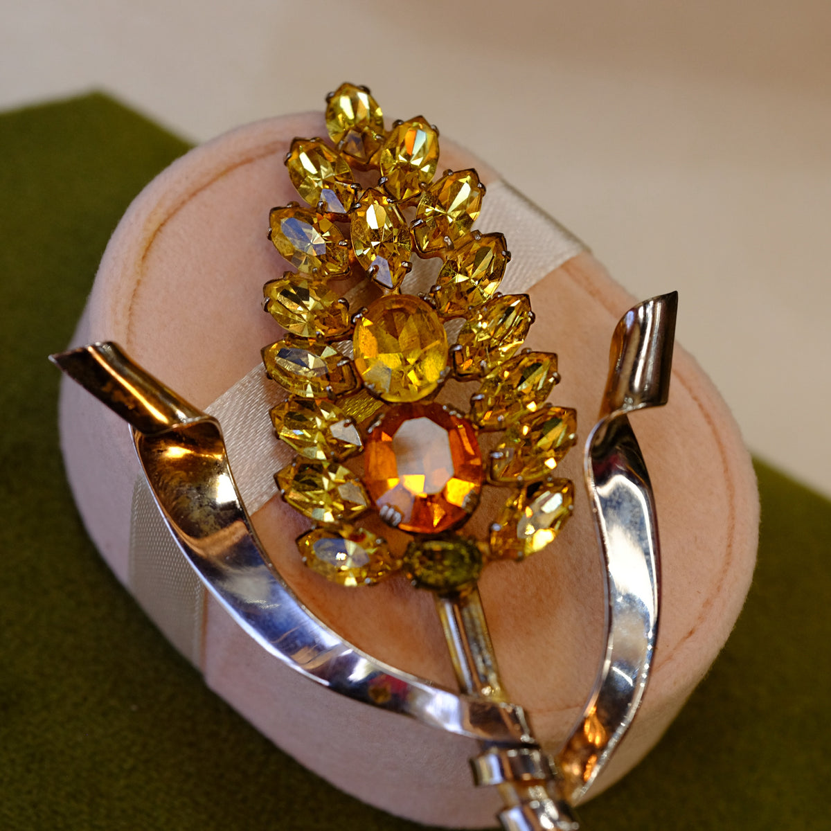 Sterling Amber Brooch