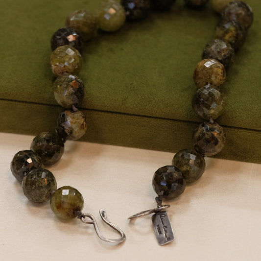 Rebecca Collins Sterling Green Aventurine Beads Necklace