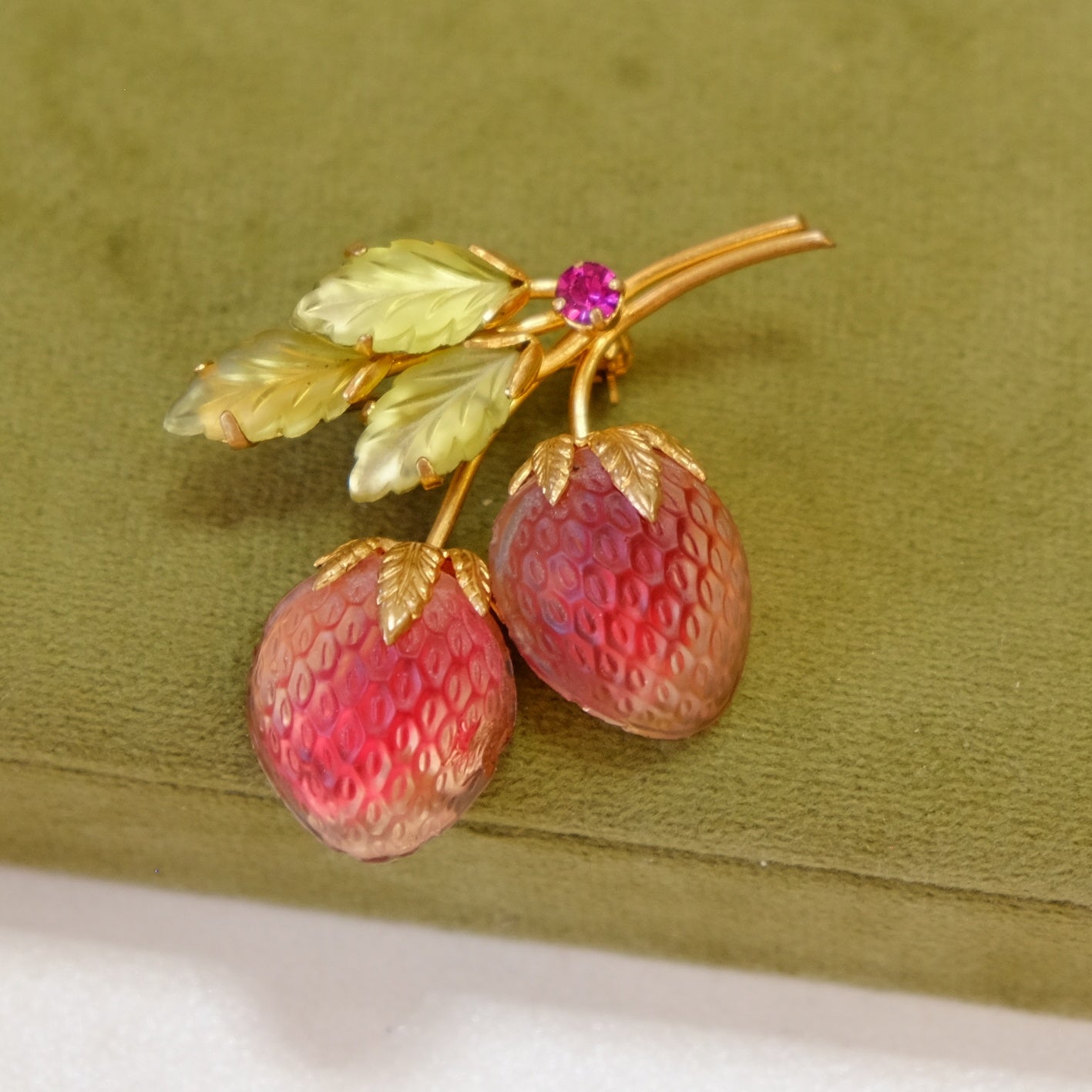 Vintage Austria Strawberry Brooch 1950s