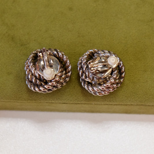 Givenchy Silver tone love knot clip on earrings