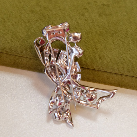 Eisenberg Clear Rhinestone Bow Dress Clip