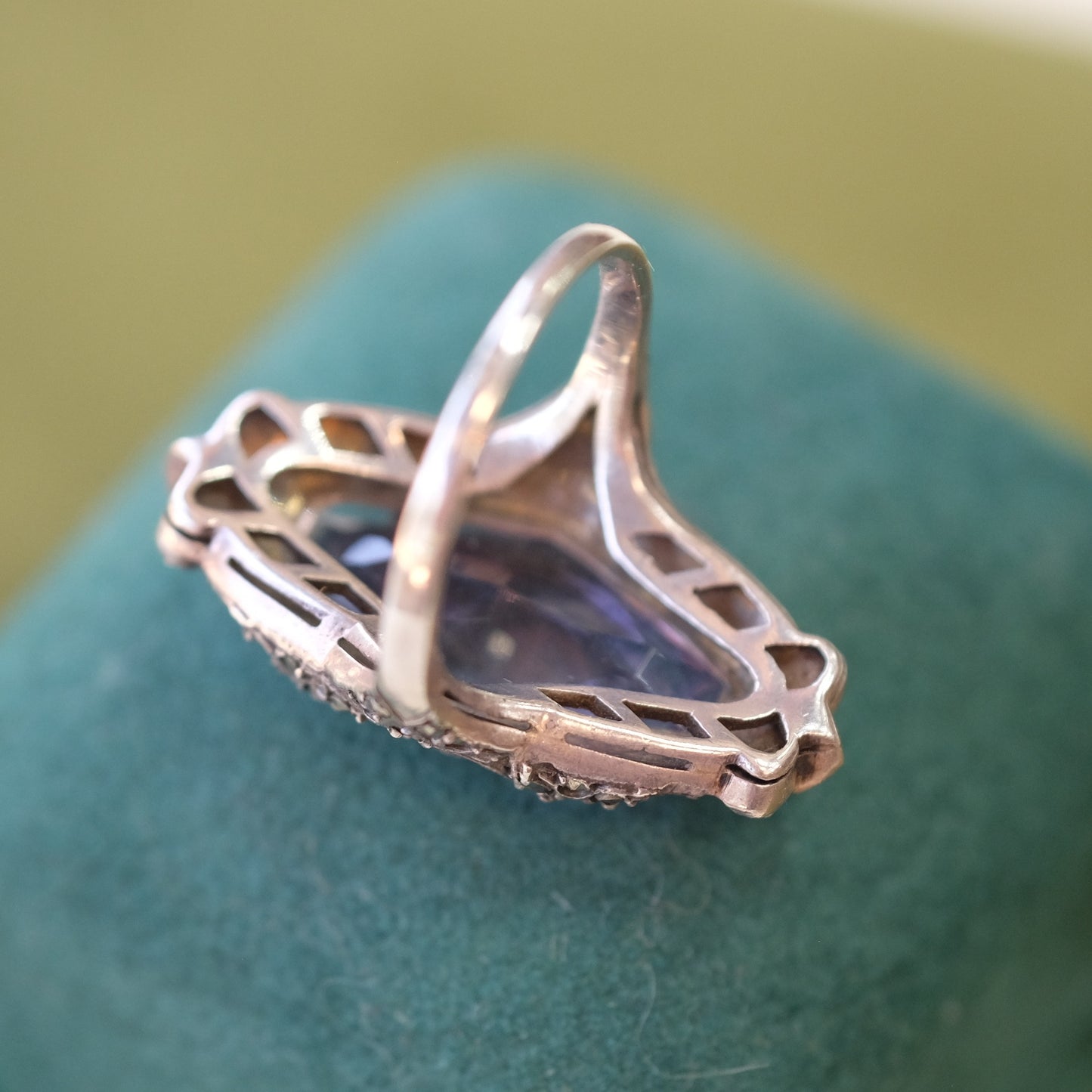 Vintage Silver Marcasite Amethyst Ring