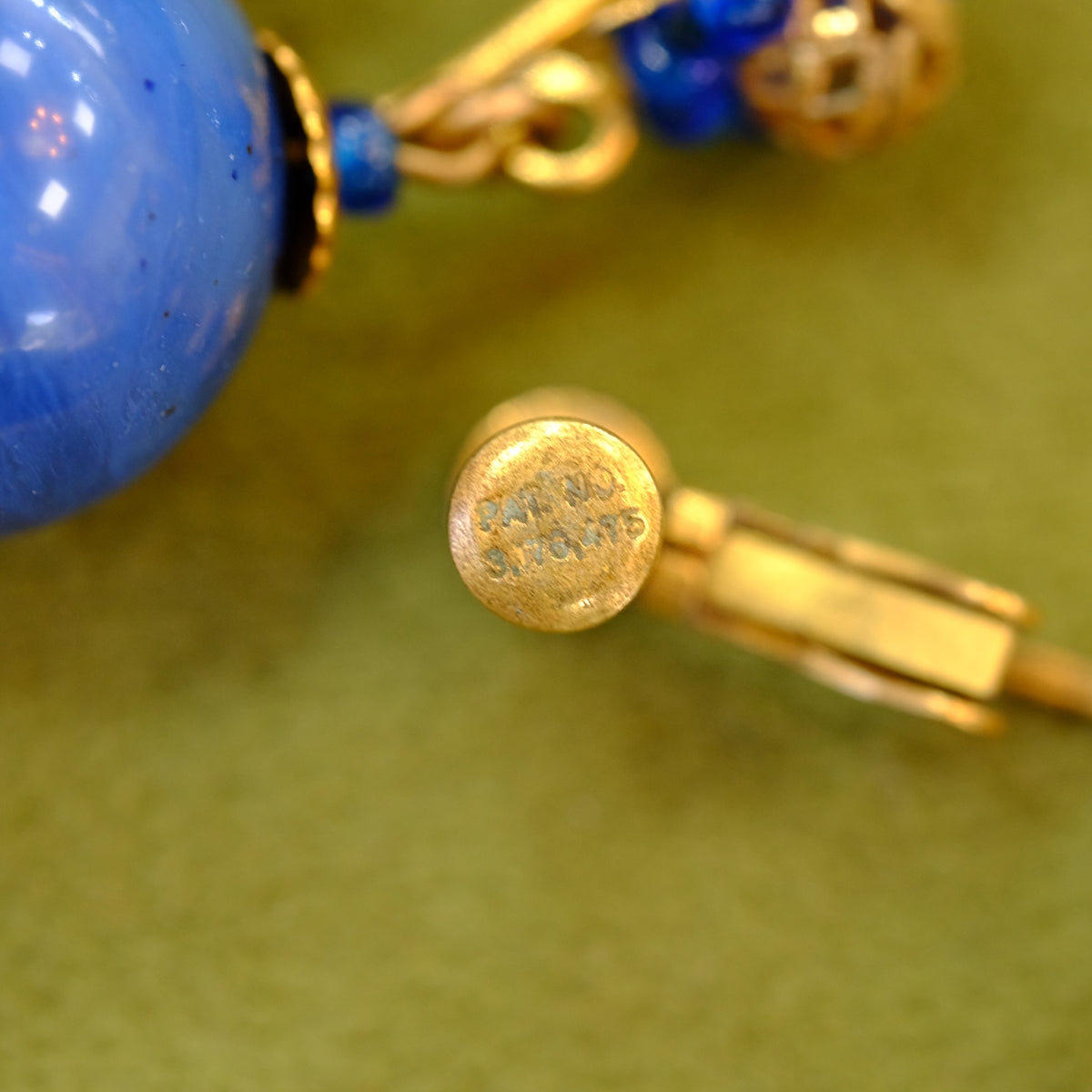 Haskell Blue Drops Screw Back Earrings