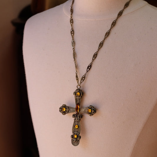 Vintage Filigree Cross Necklace