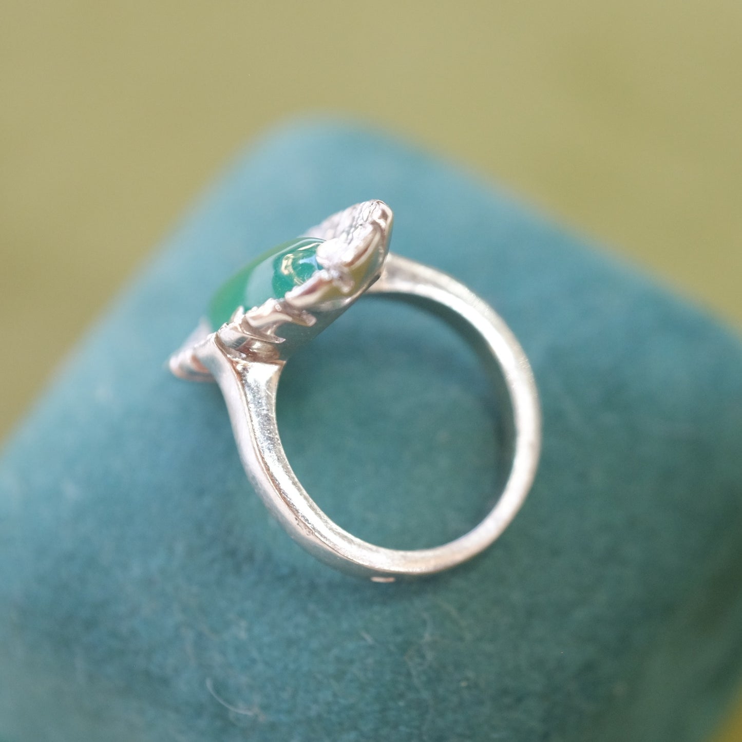 Vintage Marcasite Chrysoprase Ring