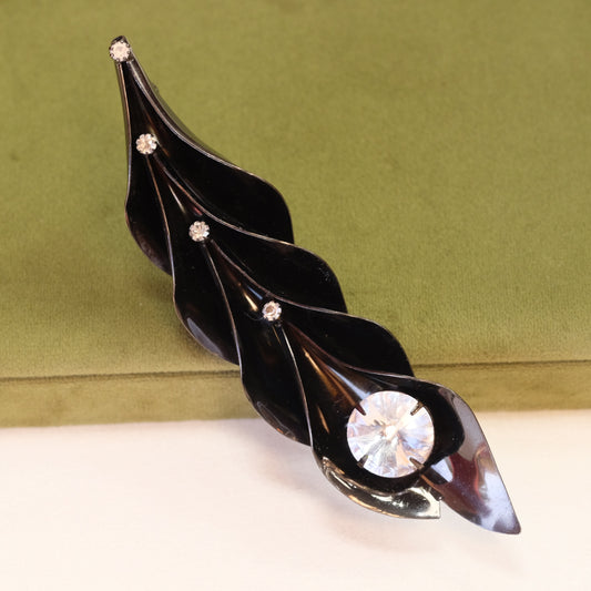 Giant Feather Brooch by Les Bernard 1980s