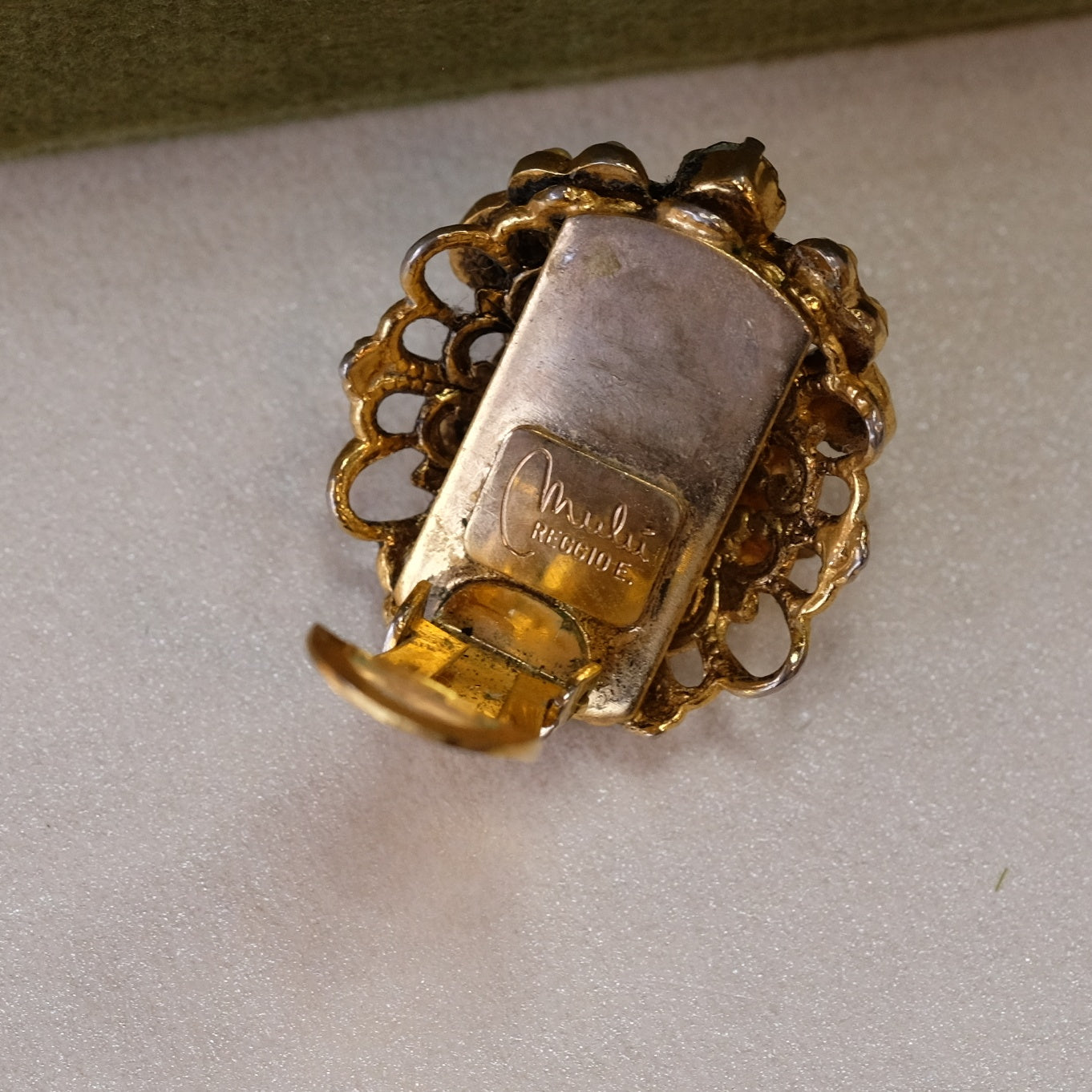 Amber Seed Pearl Clip On Earrings