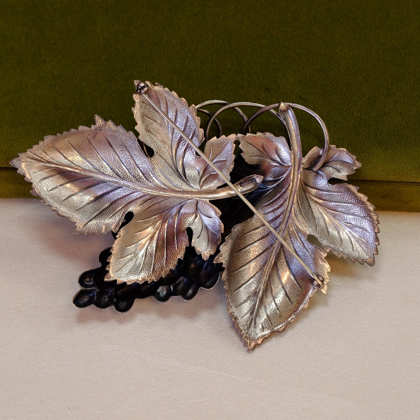 Napier Book Piece Grape Brooch 1950s