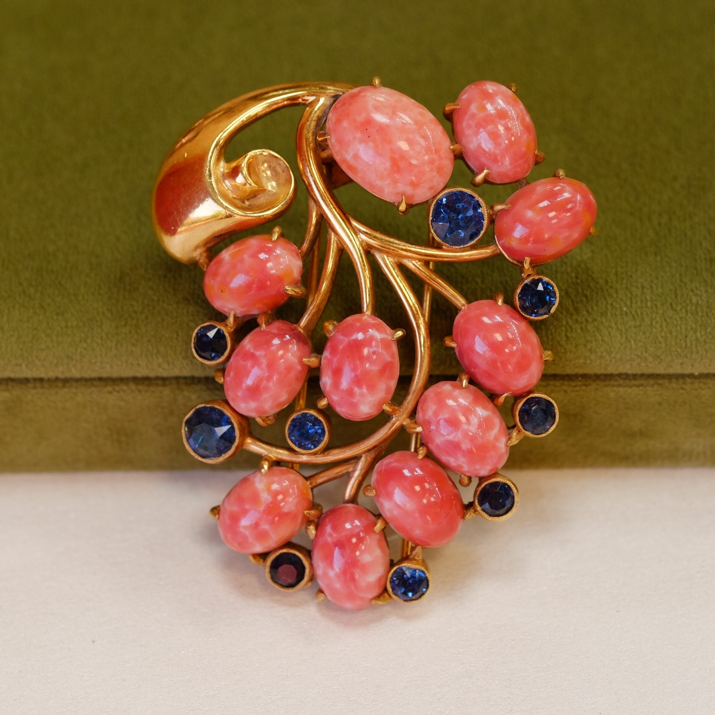 Vintage Rare Faux Coral Fur Clip 1930s