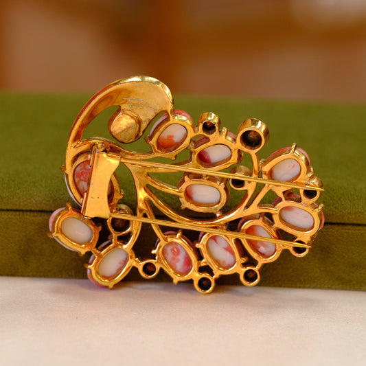 Coral Fur Clip 1930's