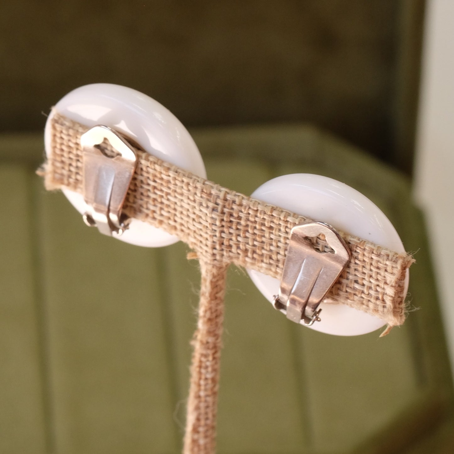 Vintage Pierre Cardin Plastic Black and White Earrings 1960s