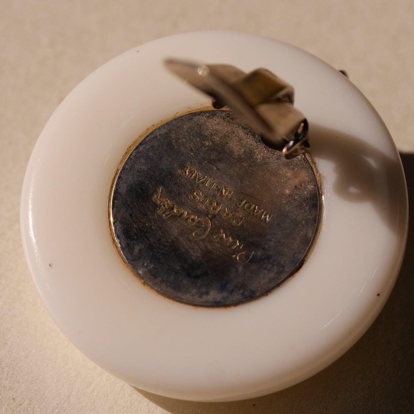 Vintage Pierre Cardin Plastic Black and White Earrings 1960s