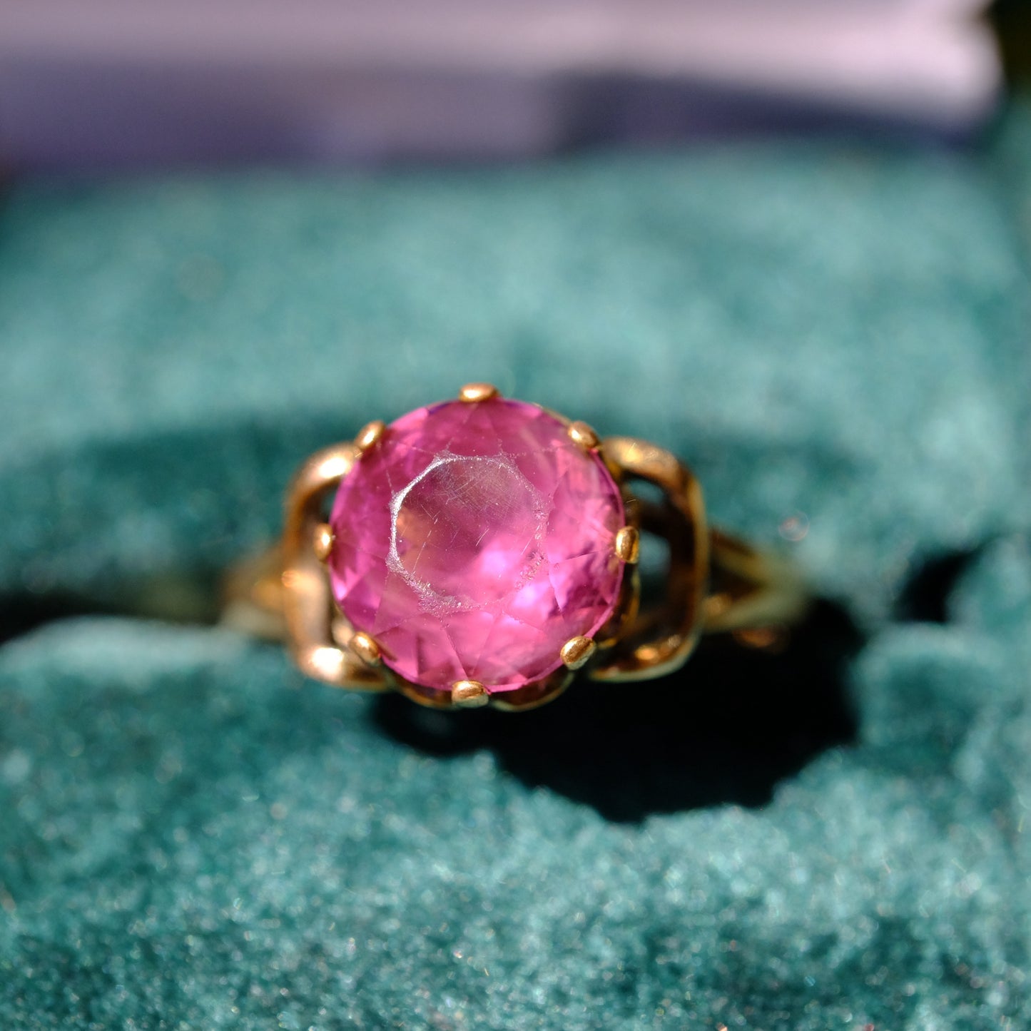 Gold Filled Amethyst Glass Ring
