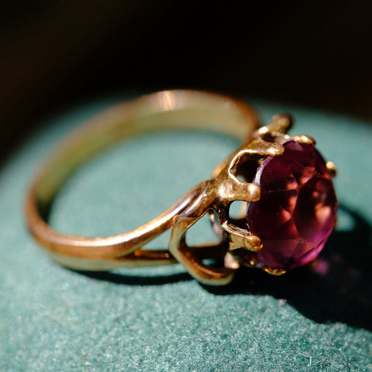 Gold Filled Amethyst Glass Ring