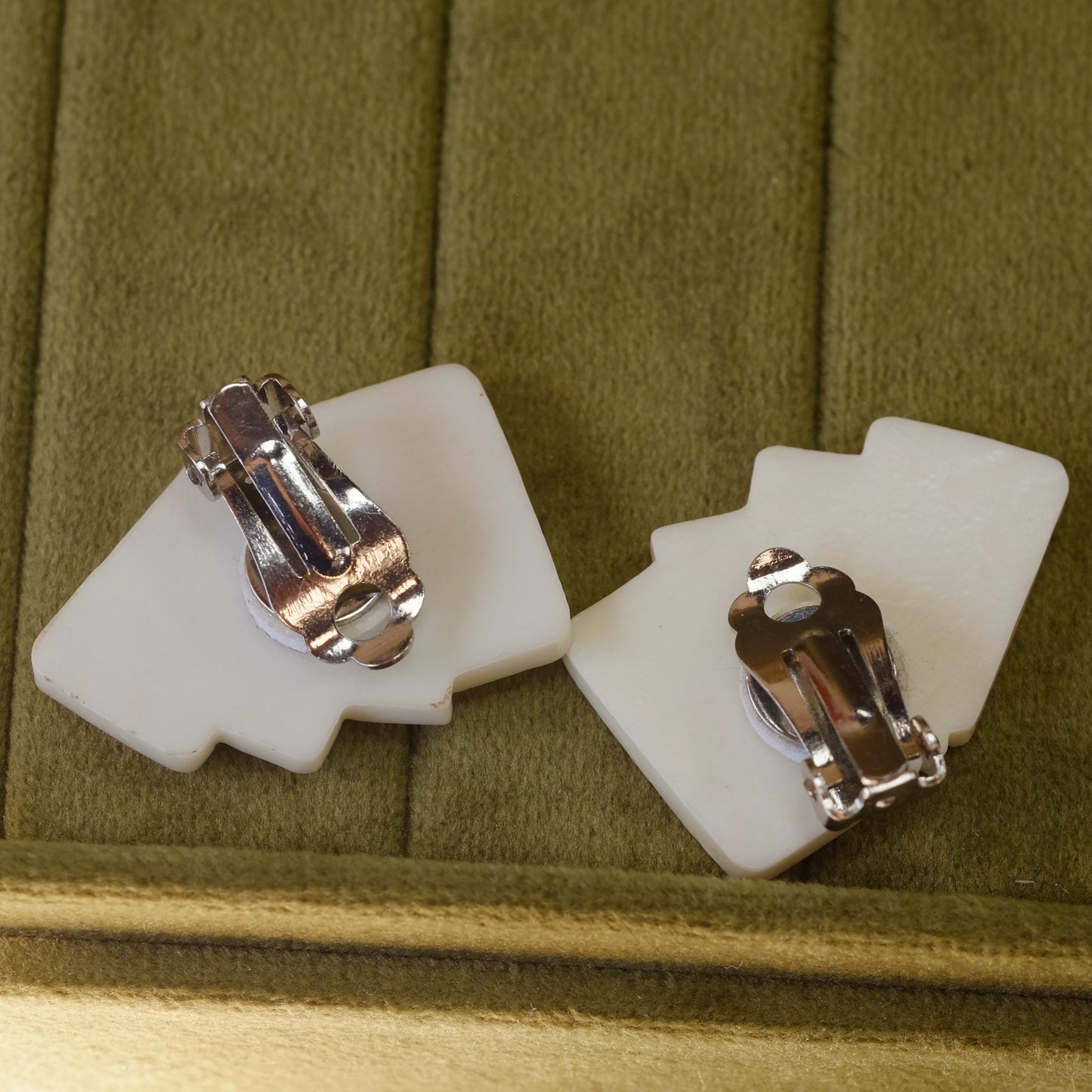 Vintage Playing Cards Plastic Earrings 1930s