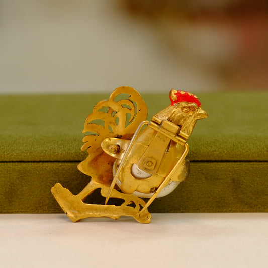 Early French Rooster Dress Clip