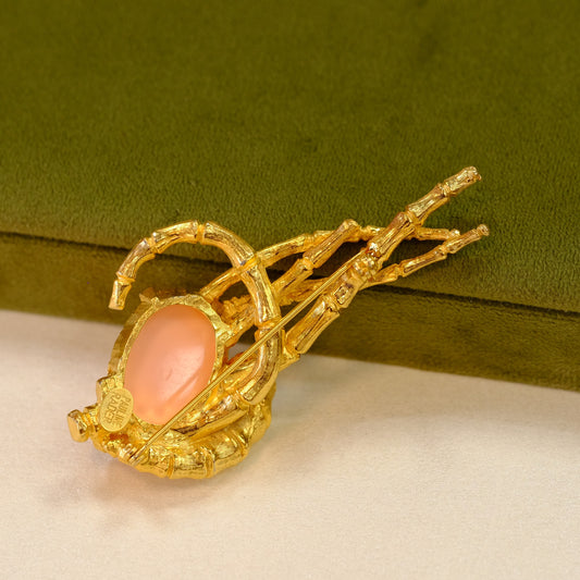 Pauline Rader Faux Coral Brooch