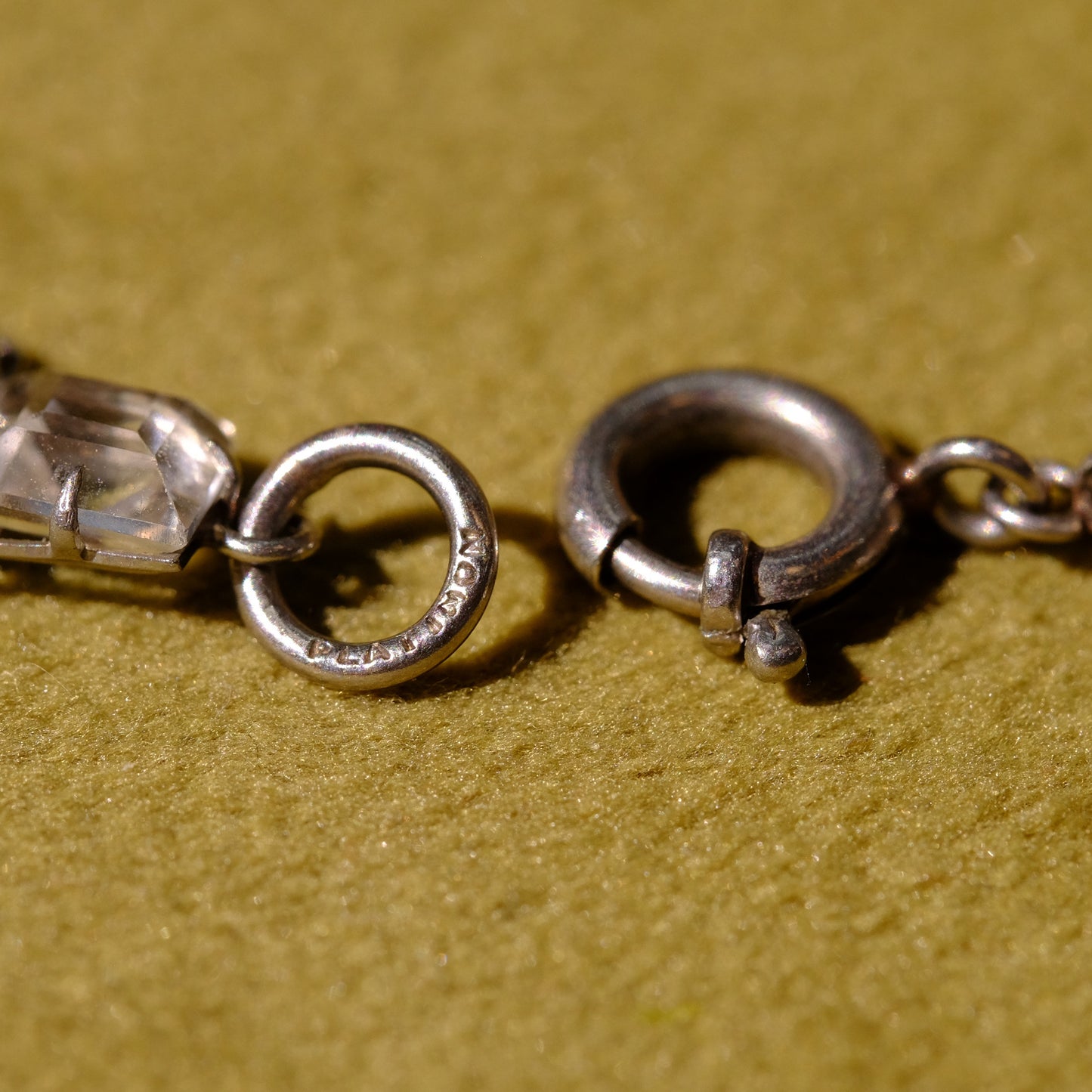 Art Deco Clear Paste Drop Necklace