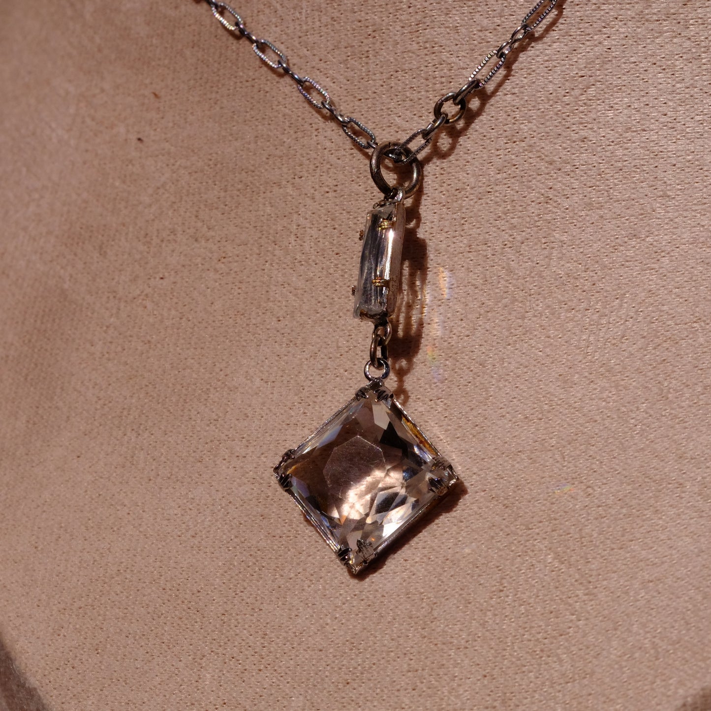 Art Deco Paste Lariat Necklace