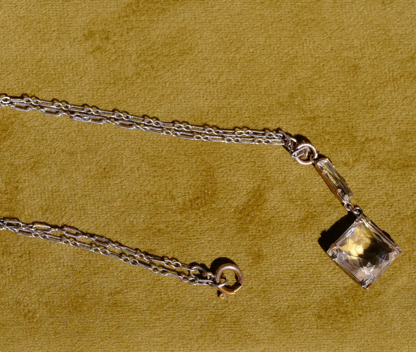 Art Deco Paste Lariat Necklace