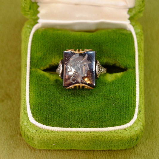 10k Gold Roman Hematite Ring