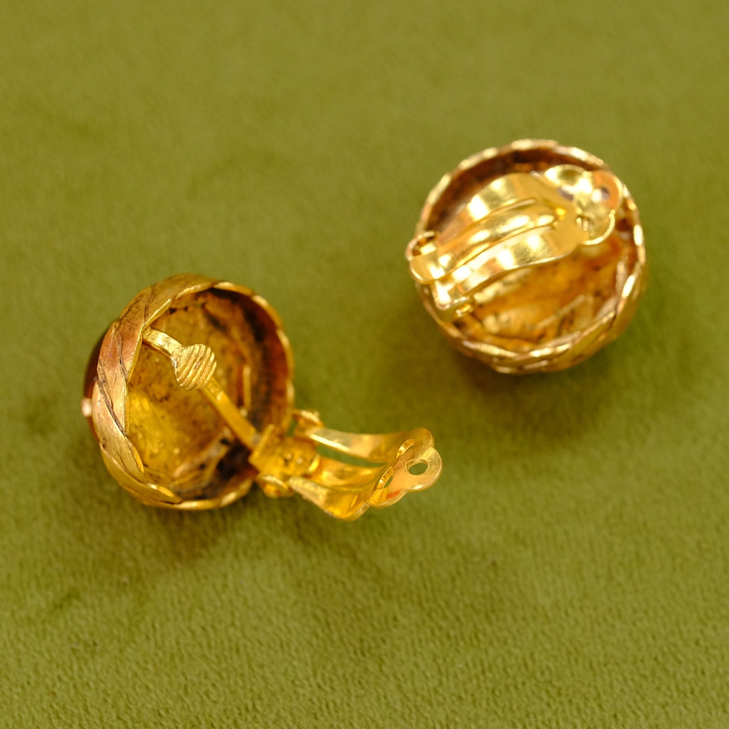 Goldtone Amber Earrings Roger Scemama