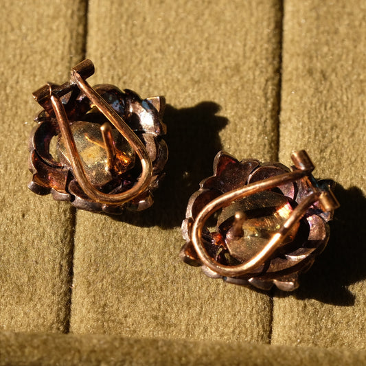 Victorian Emerald and Diamonds Earrings