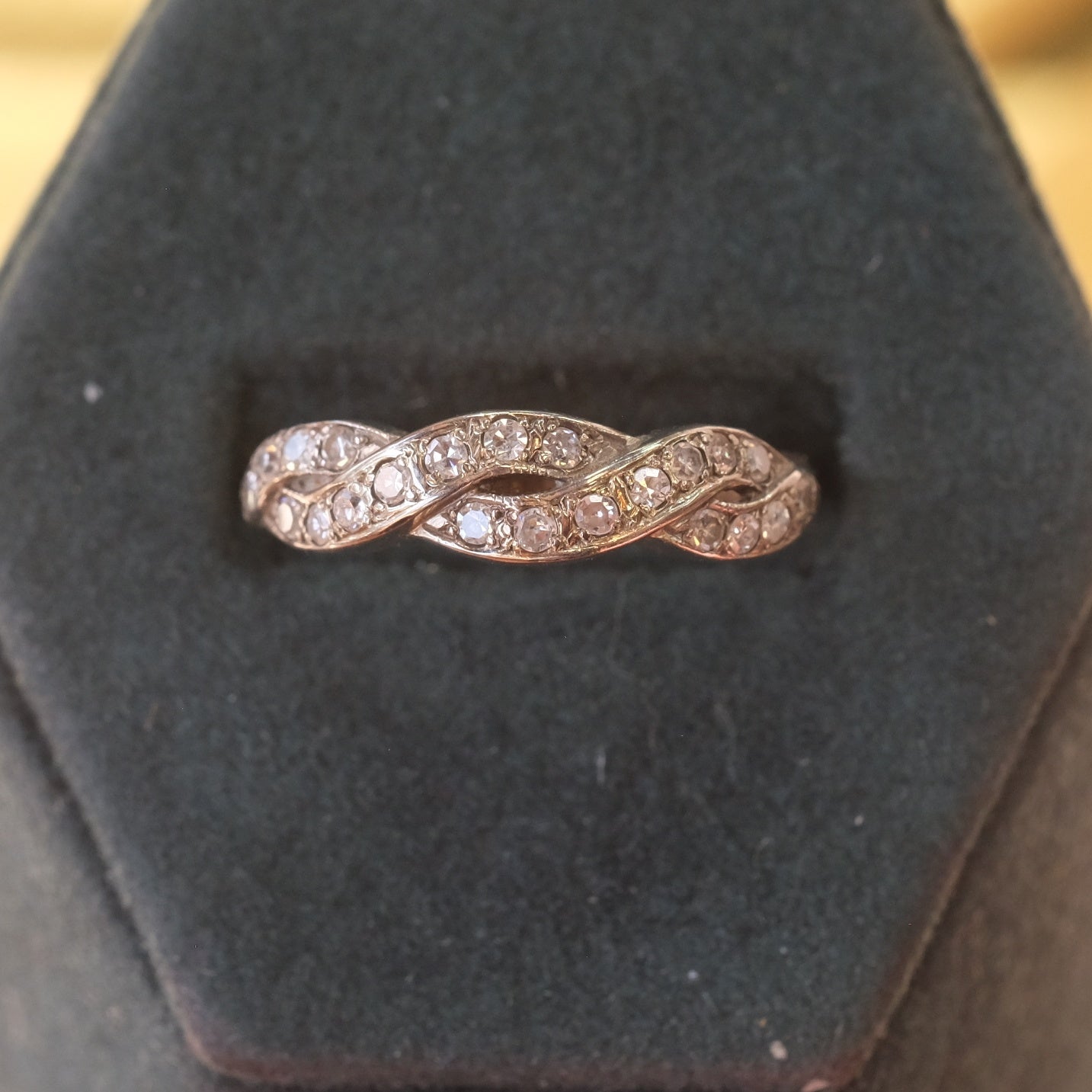 14K Gold Old Minecut Diamond Ring