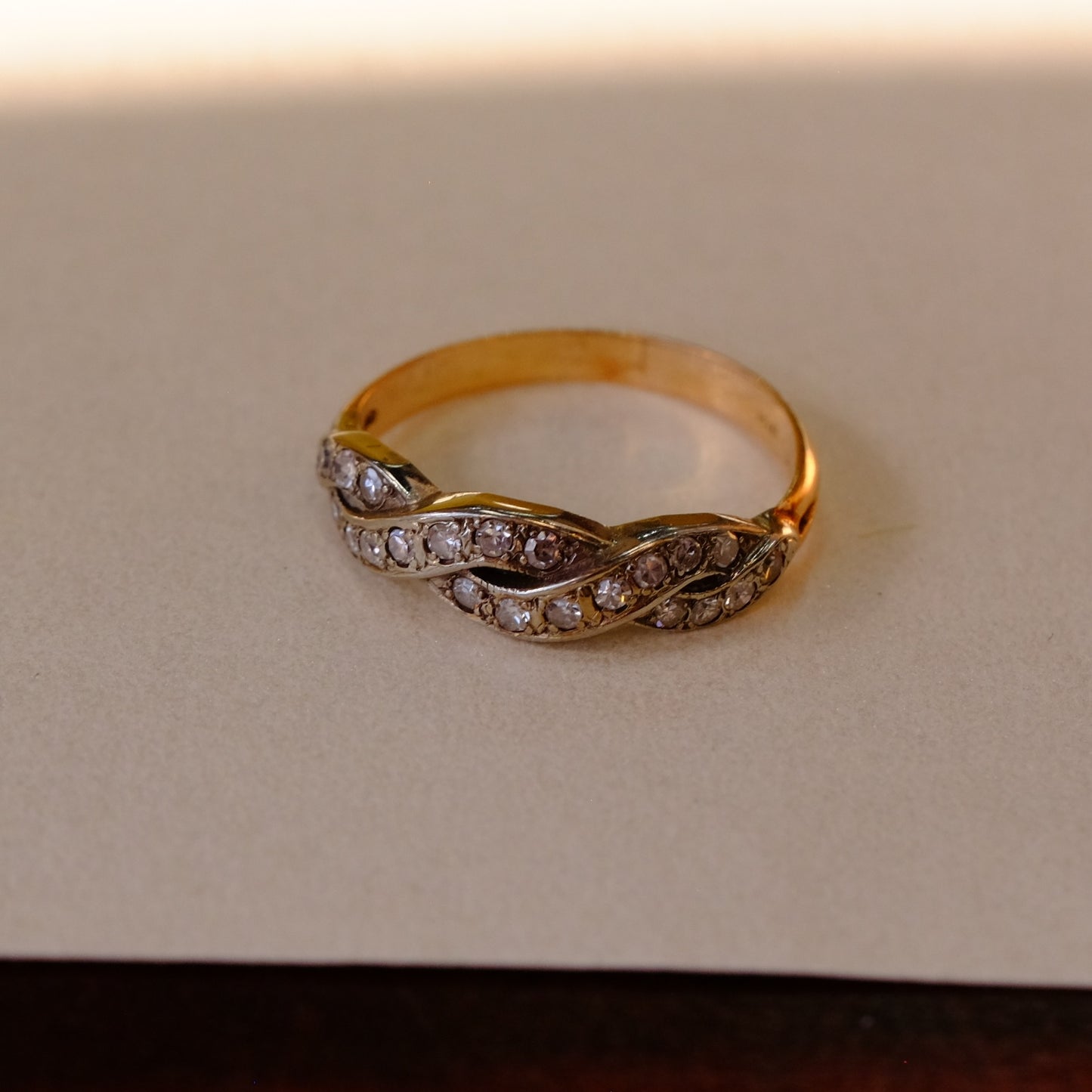 14K Gold Old Minecut Diamond Ring