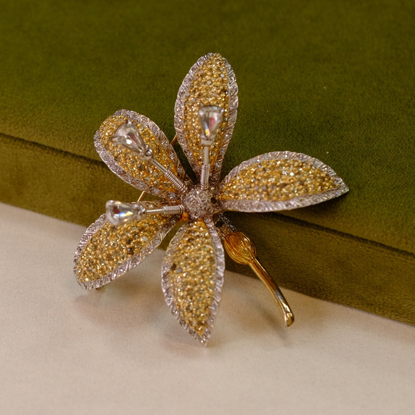 Vintage Nettie Rosenstein Flower Brooch 1950s