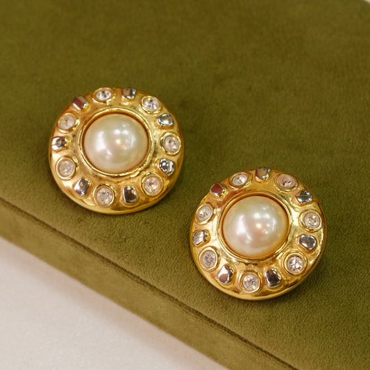 Vintage Carolee Statement Clip on Earrings 1990s
