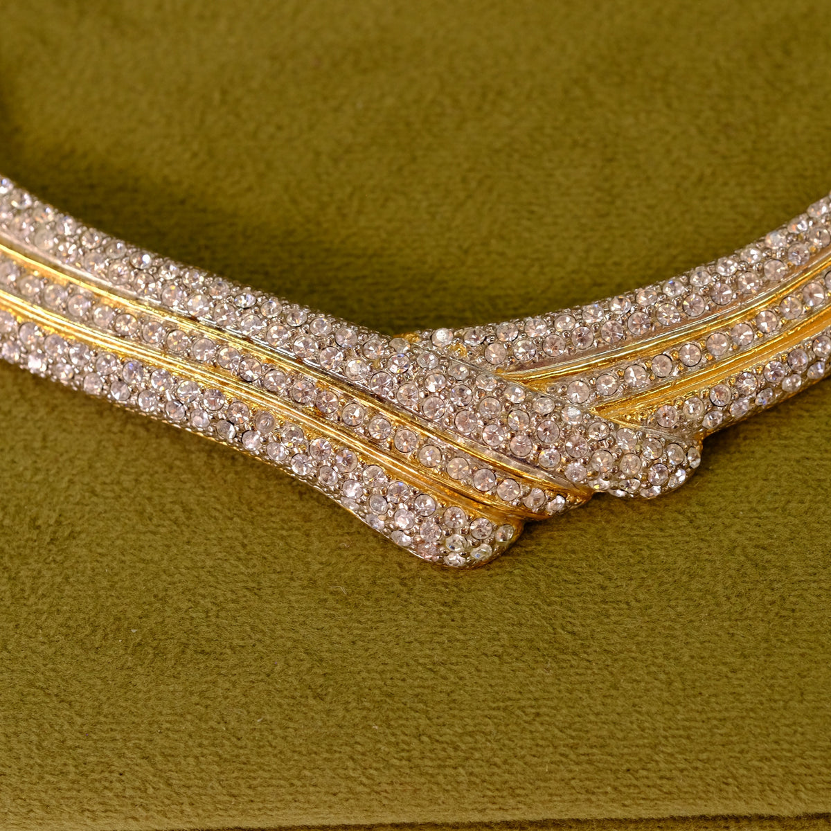 Goldtone Link and Rhinestone Choker