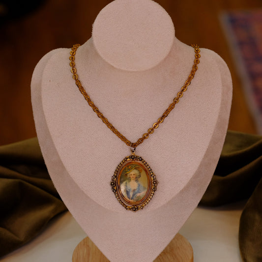 Antique Double Sided Portrait Necklace
