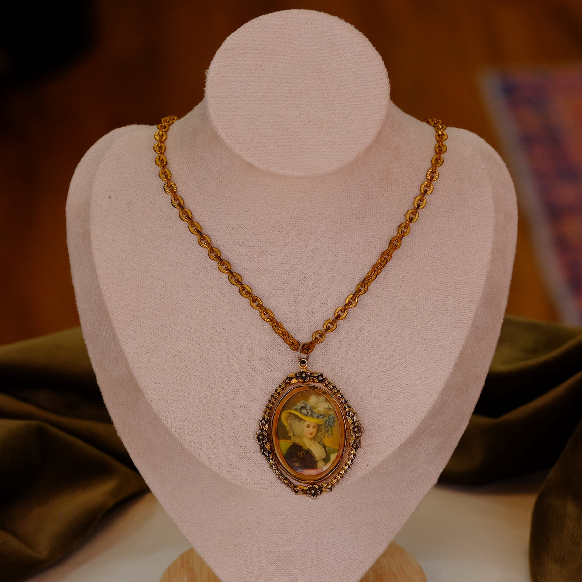 Antique Double Sided Portrait Necklace