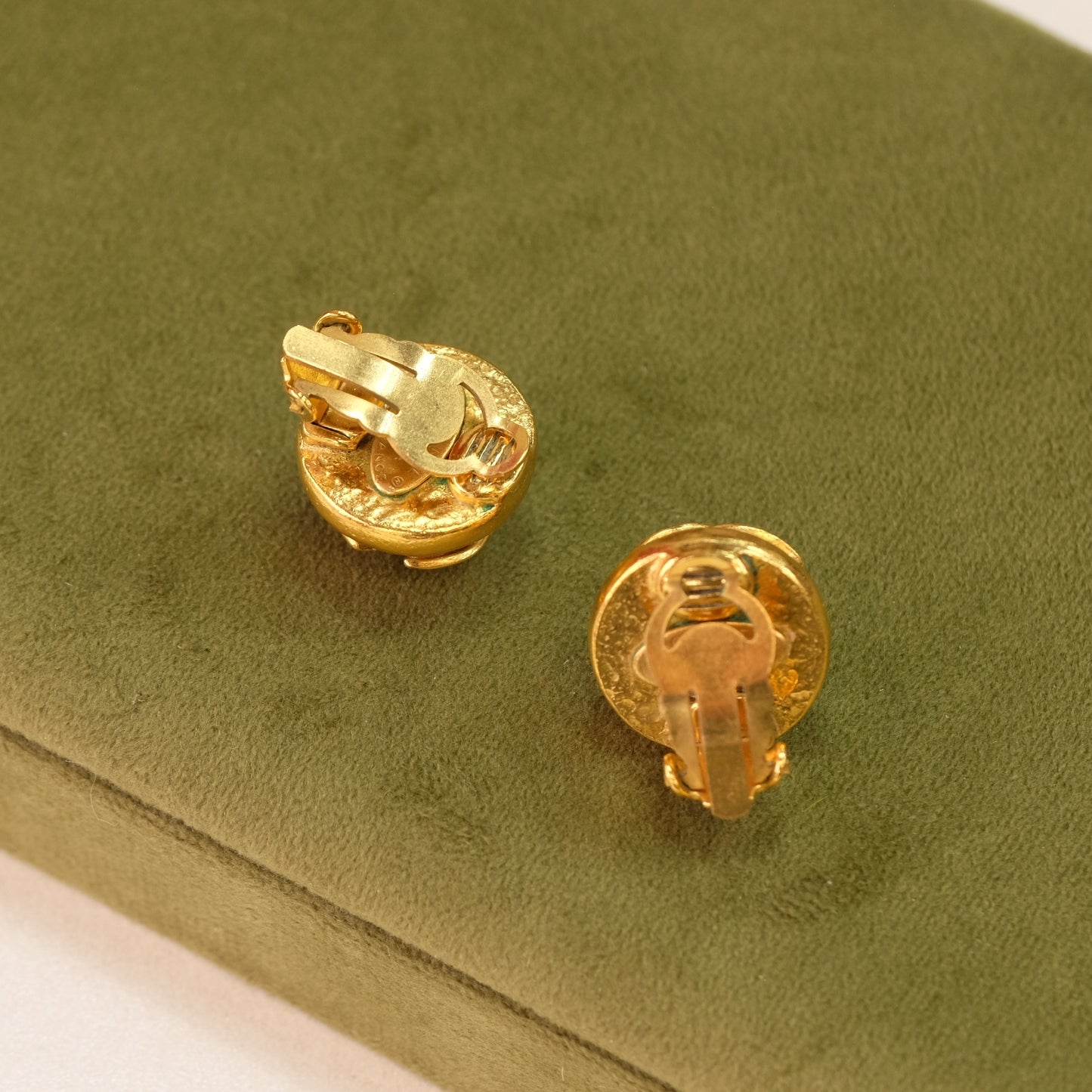 Vintage Chanel Logo Clip on Earrings 1990s