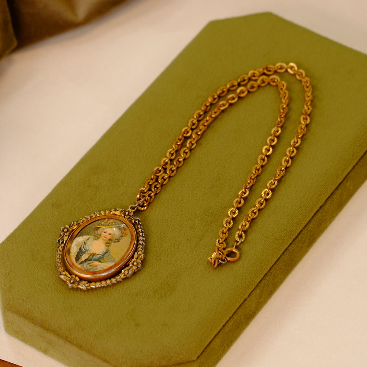 Antique Double Sided Portrait Necklace