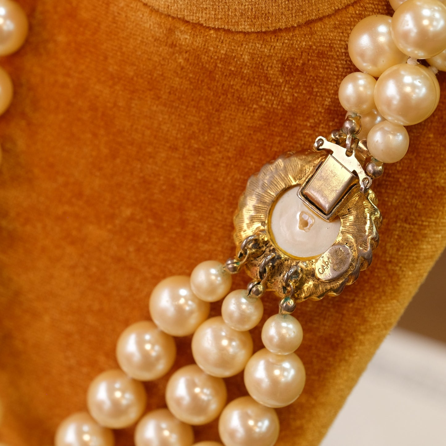 Vintage Carolee Three Row Necklace 1980s