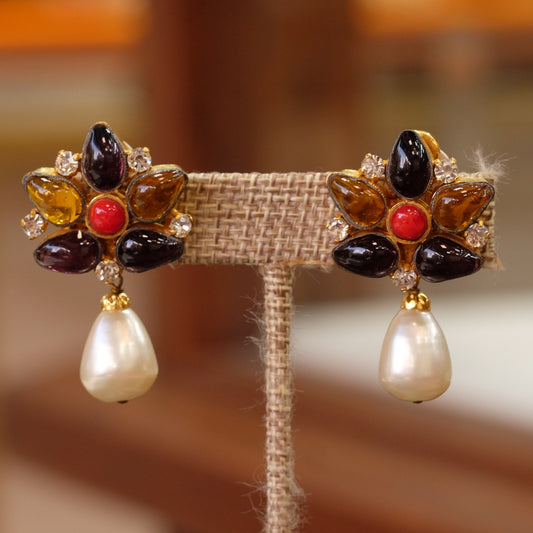 Vintage Chanel Gripoix Earrings 1993A