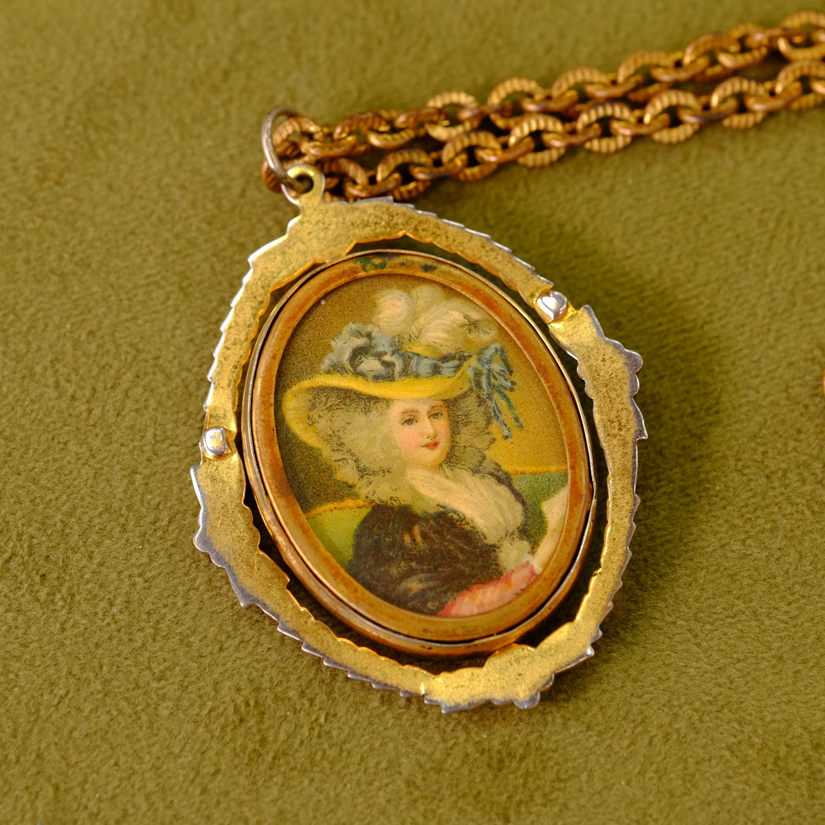 Antique Double Sided Portrait Necklace