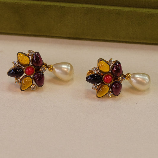 Vintage Chanel Gripoix Earrings 1993A