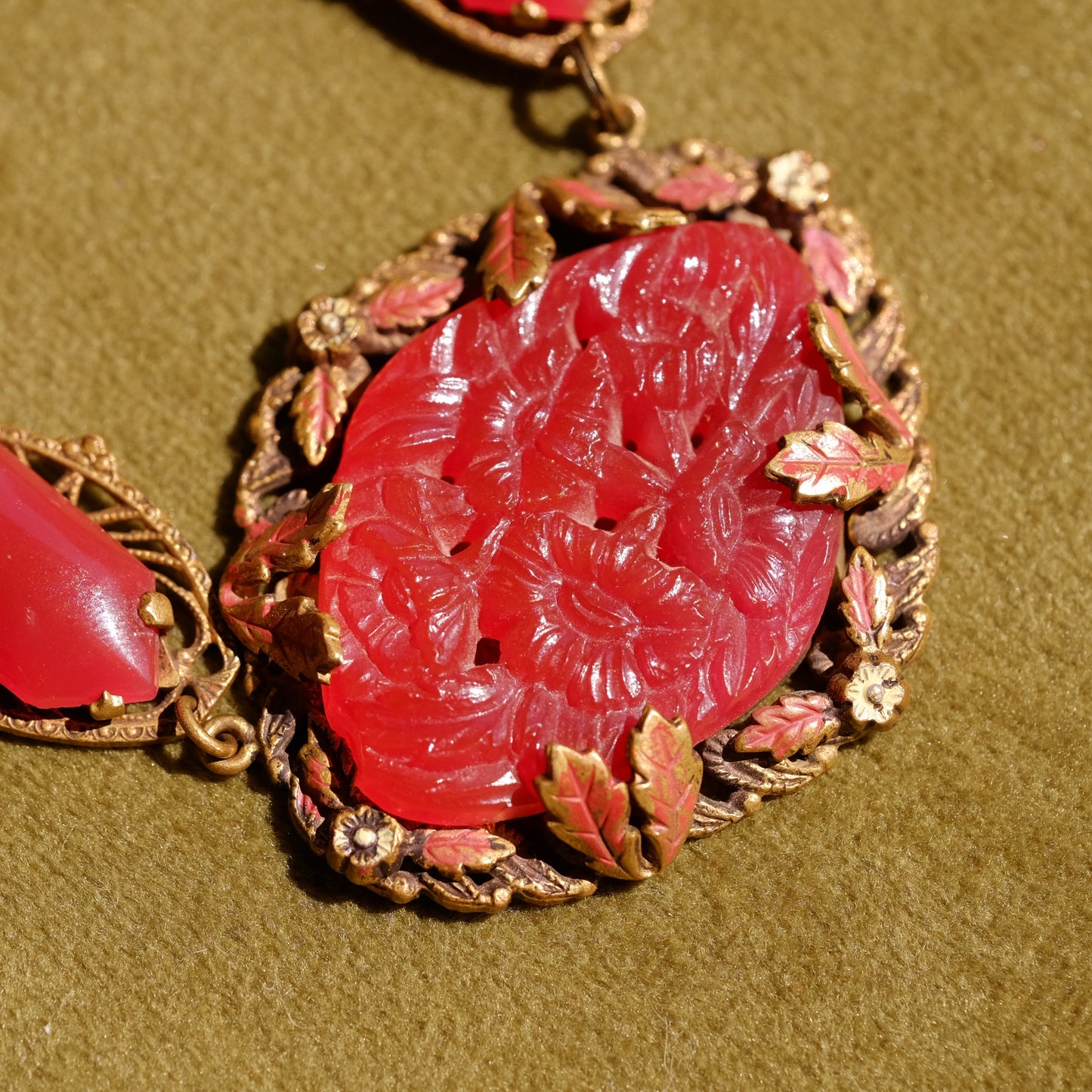 Czech Faux Carnelian Necklace