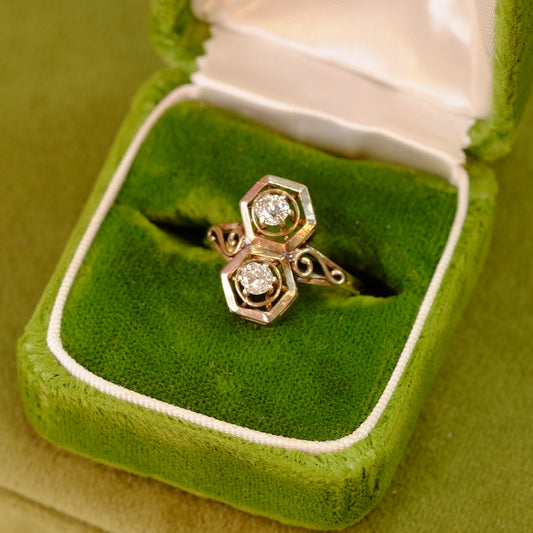 14K Gold Art Deco Diamond Ring